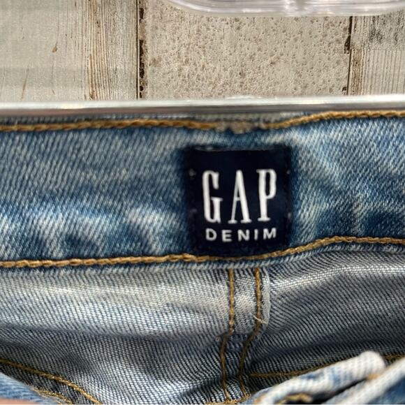 Gap True Skinny Distressed Busted Knee Jeans Mid Rise - Picture 2 of 7